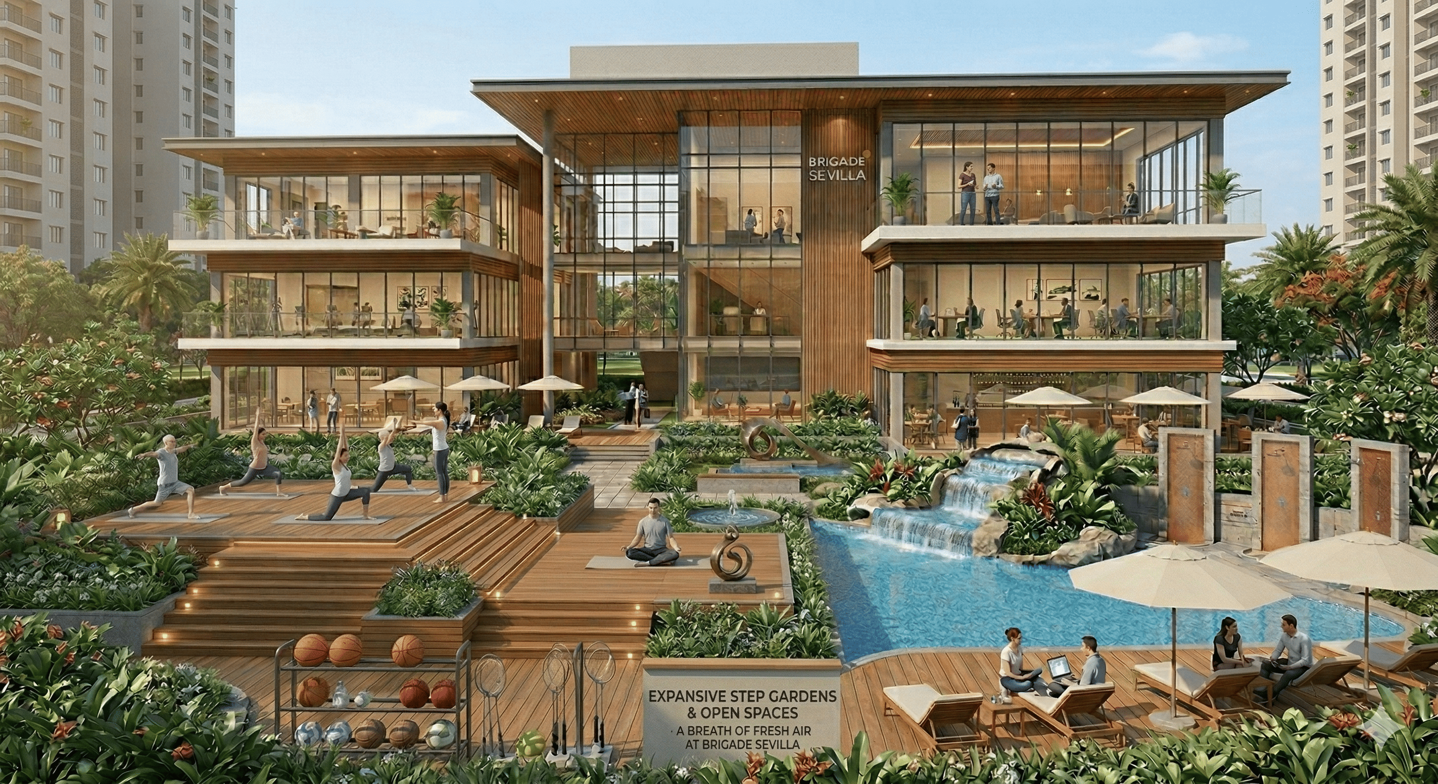 Landscaped Step Gardens at Brigade Sevilla OMR